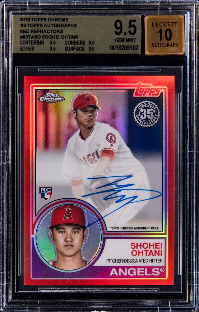 Shohei Ohtani 2018 Topps Chrome Red Auto /5 Goldin Sale