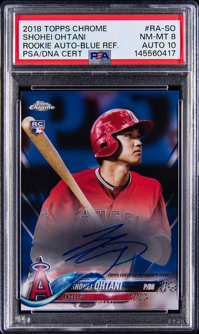 2018 Ohtani Topps Chrome Blue Auto /150 Sells for $32K