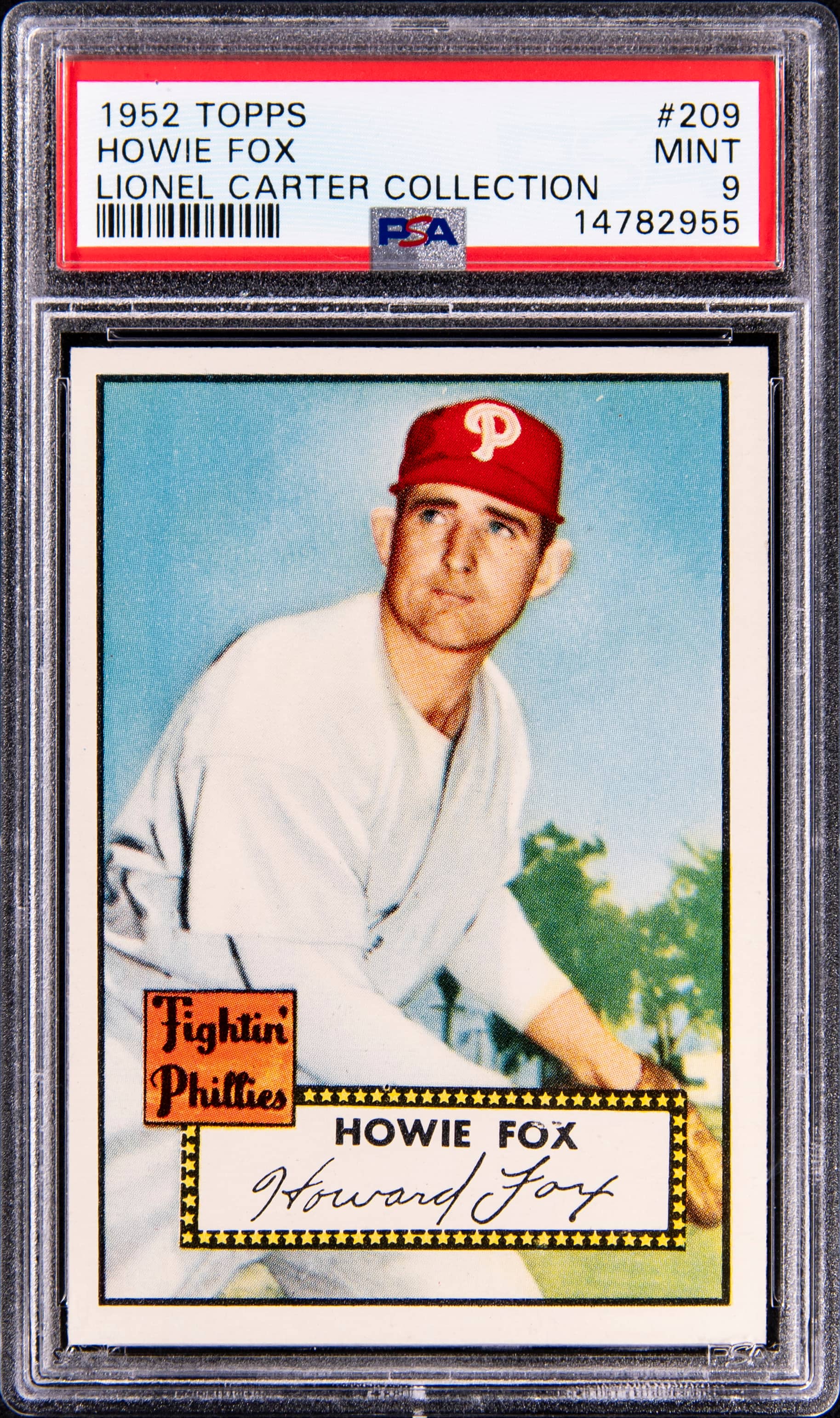 1952 Topps Howie Fox PSA 9 Lionel Carter Sale