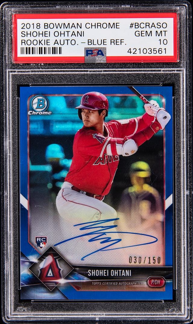 Shohei Ohtani 2018 Bowman Chrome Blue Auto /150 PSA 10 Sale