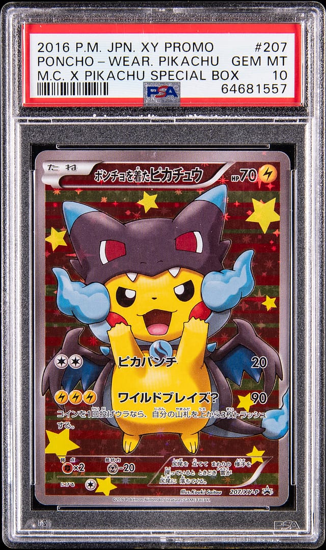 2016 Poncho Pikachu Mega Charizard X PSA 10 Sells High