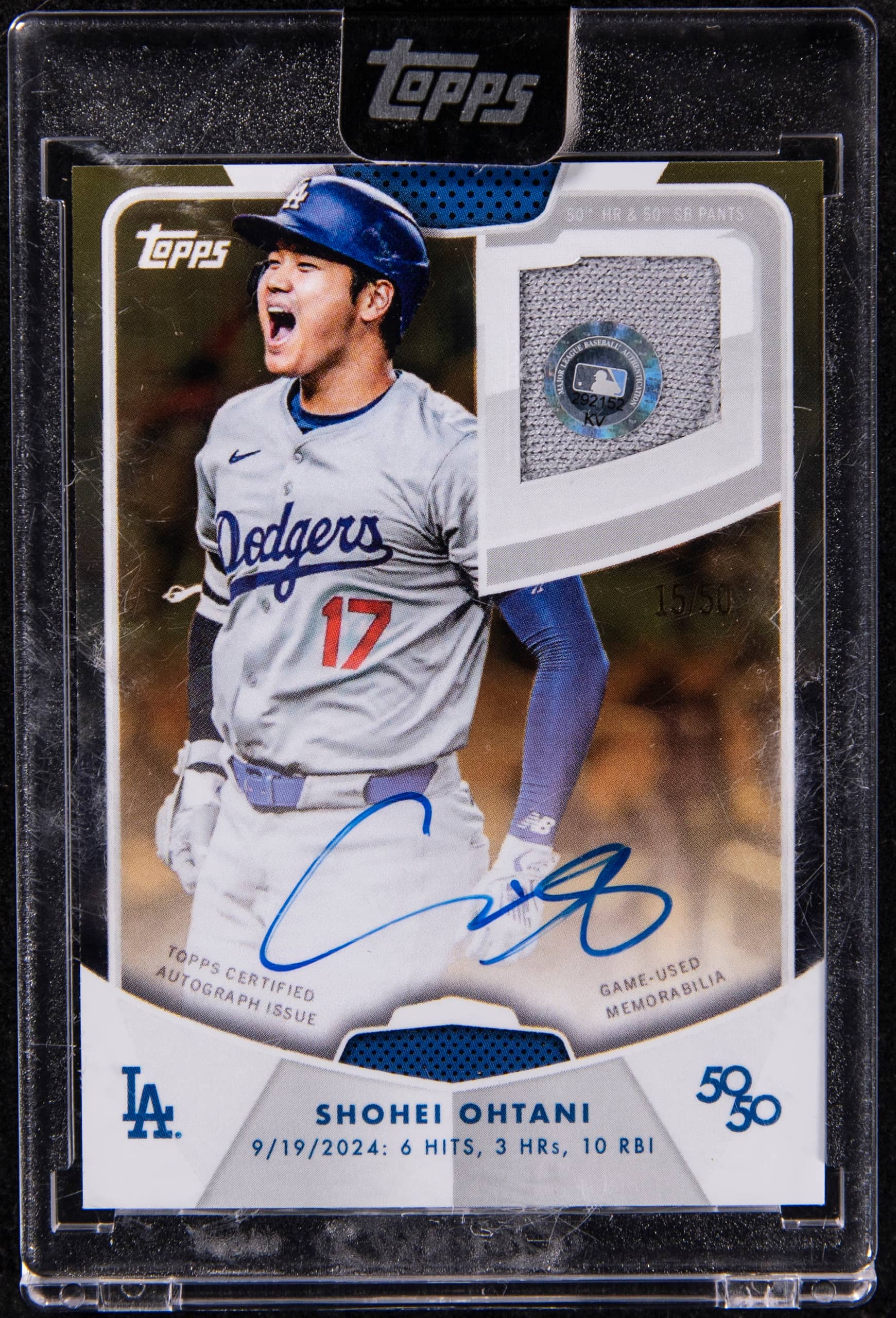 Shohei Ohtani 2024 Topps 50/50 Relic Gold Sale