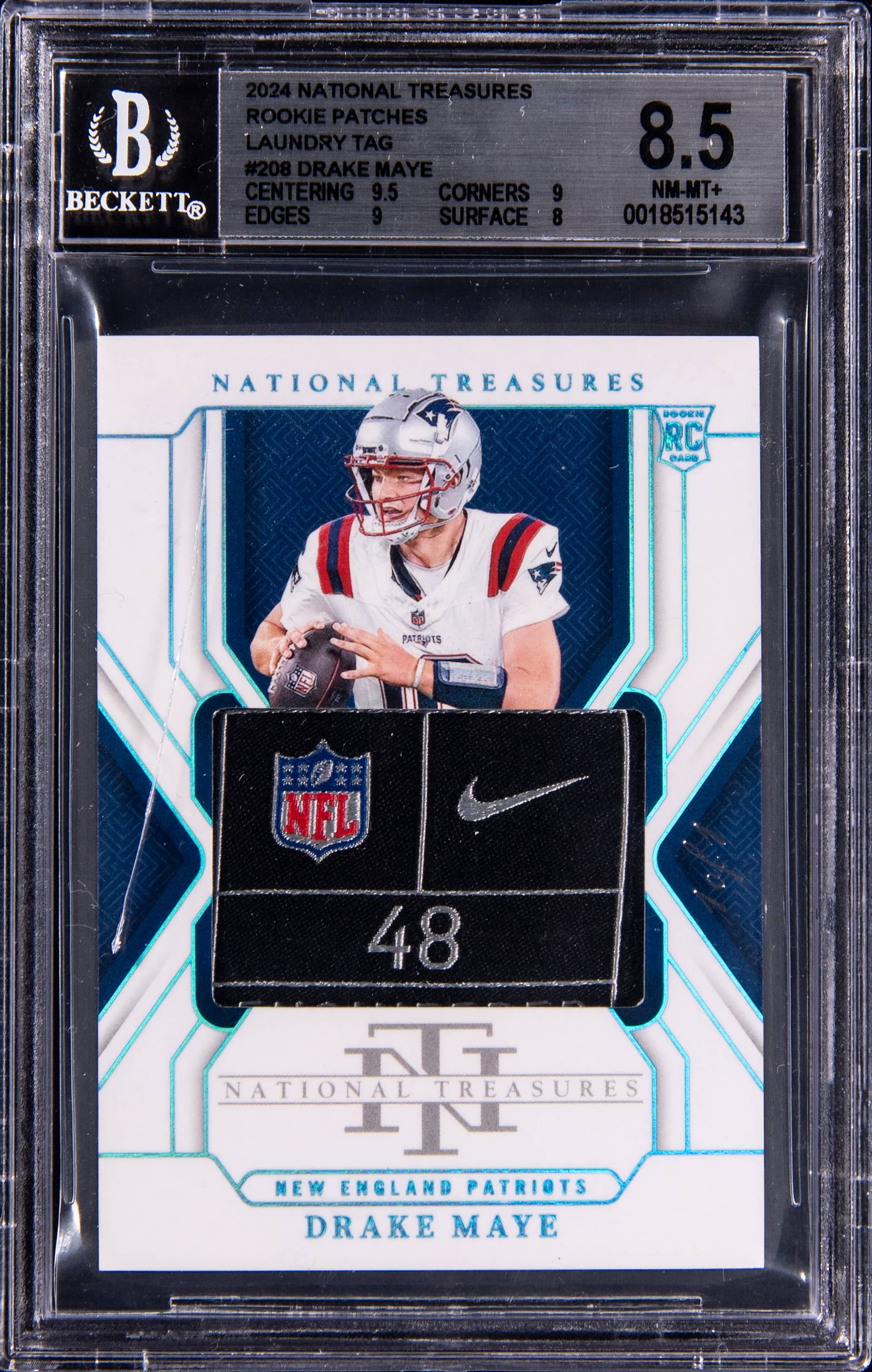 Drake Maye 2024 NT Laundry Tag 1/1 Sells for $31K