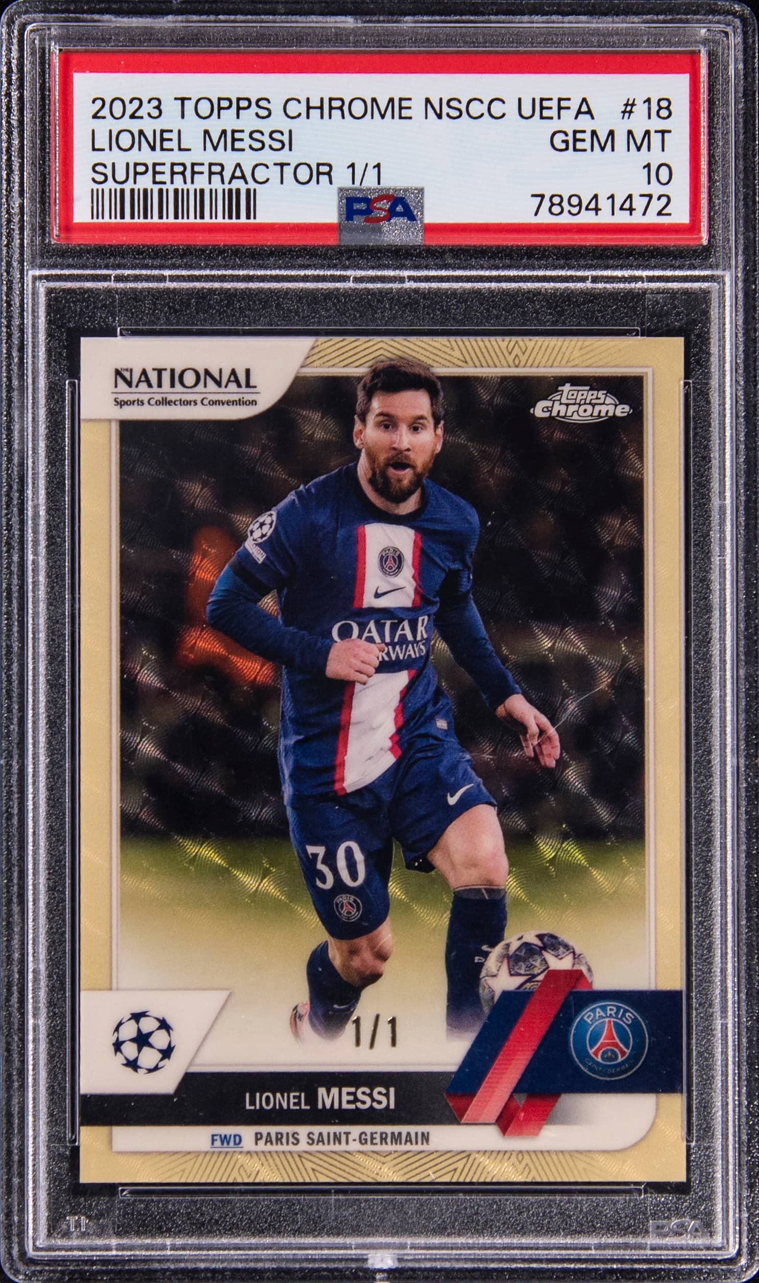 2023 Messi NSCC SuperFractor 1/1 PSA 10 Sells for $14K