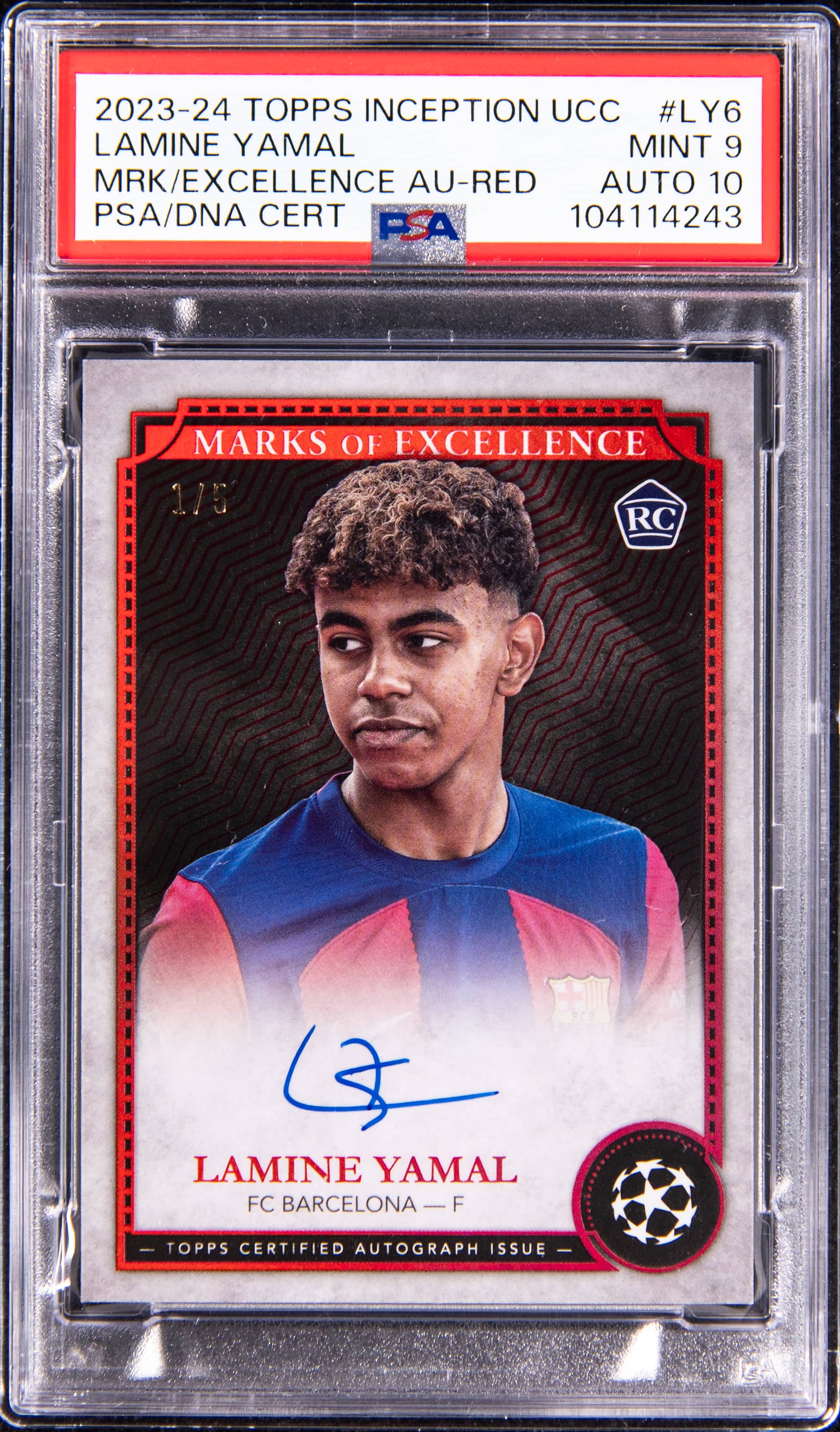 Lamine Yamal Inception Red /5 PSA 9 Sells for $761K