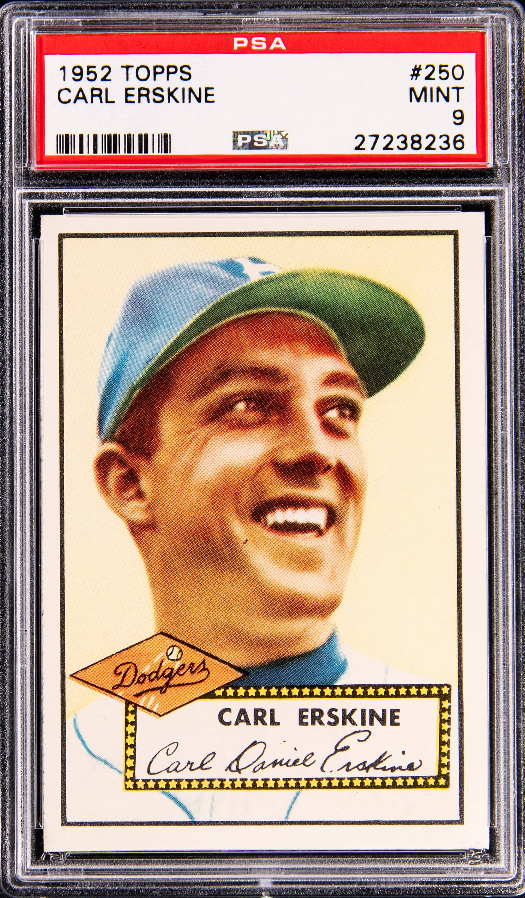1952 Topps Carl Erskine PSA 9 Sale at Goldin