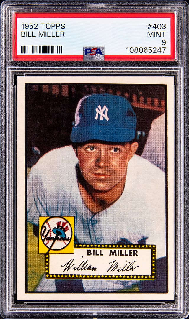 1952 Topps Bill Miller PSA 9 High-Number Sells for $24K