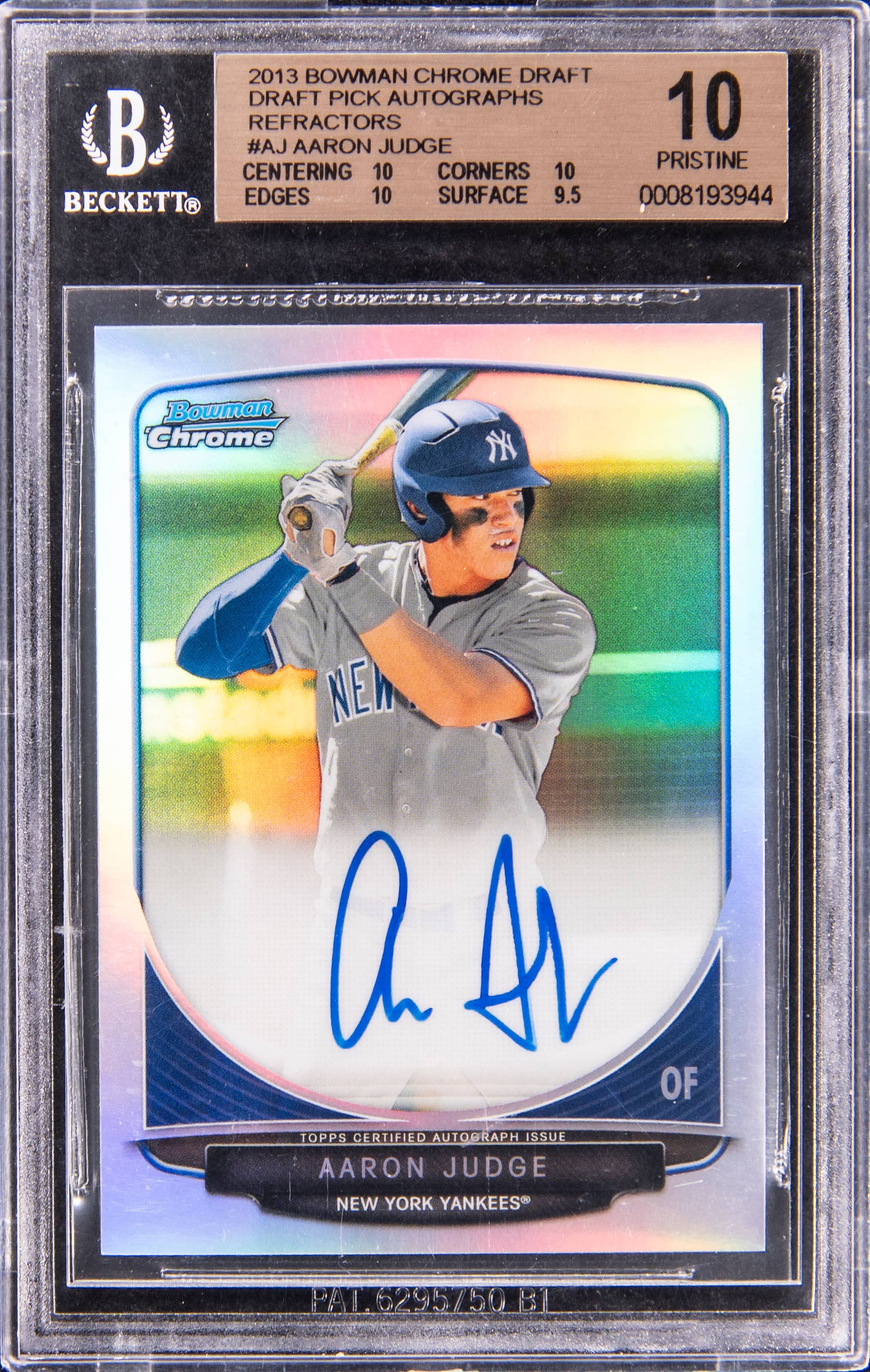 2013 Bowman Chrome Aaron Judge BGS 10 Sells at Goldin