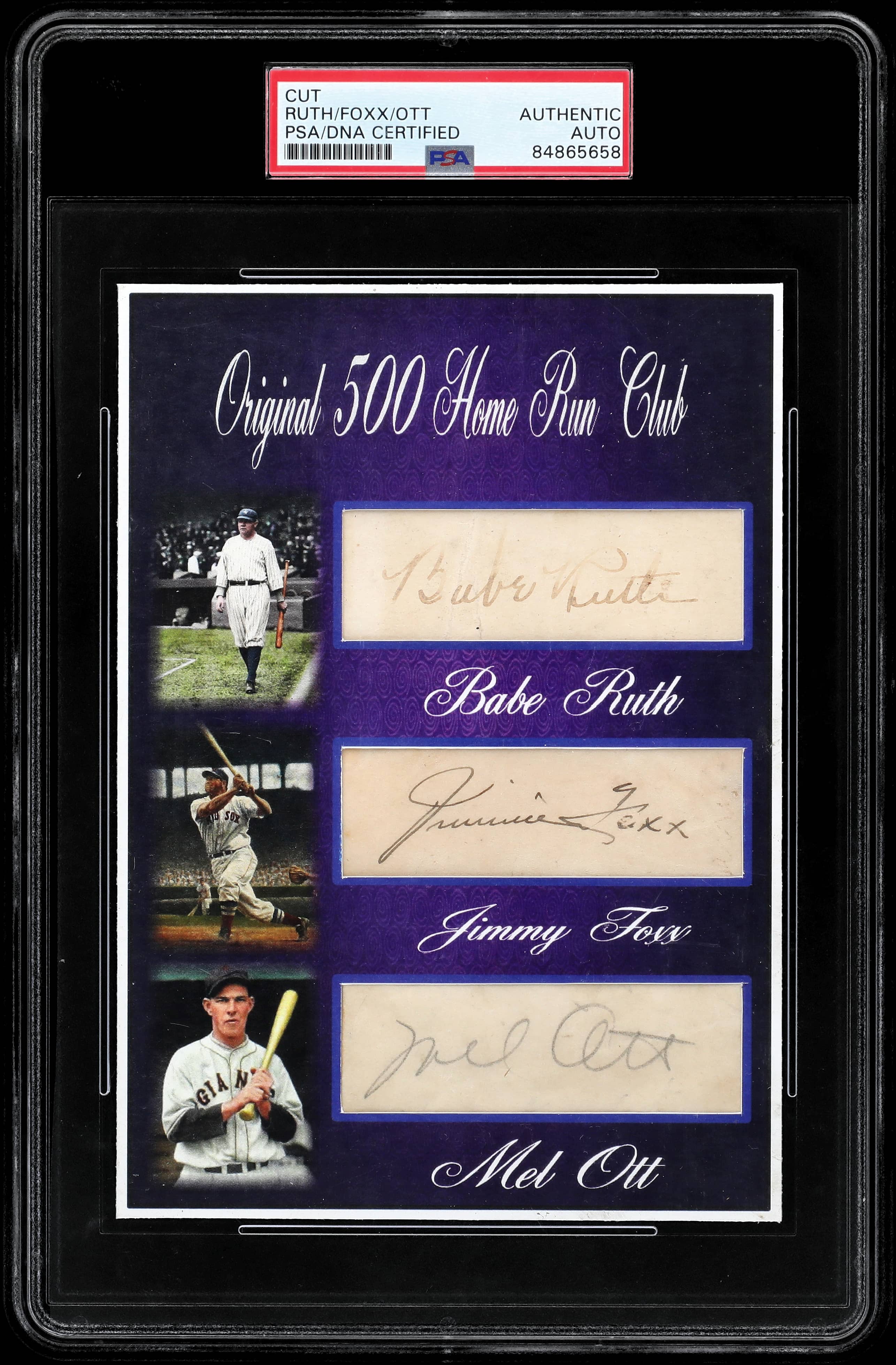 Babe Ruth–Foxx–Ott 500 HR Cut Sells for $19,519