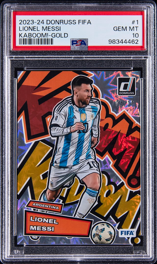 Messi 2023-24 Kaboom Gold /10 PSA 10 Sells for $85K