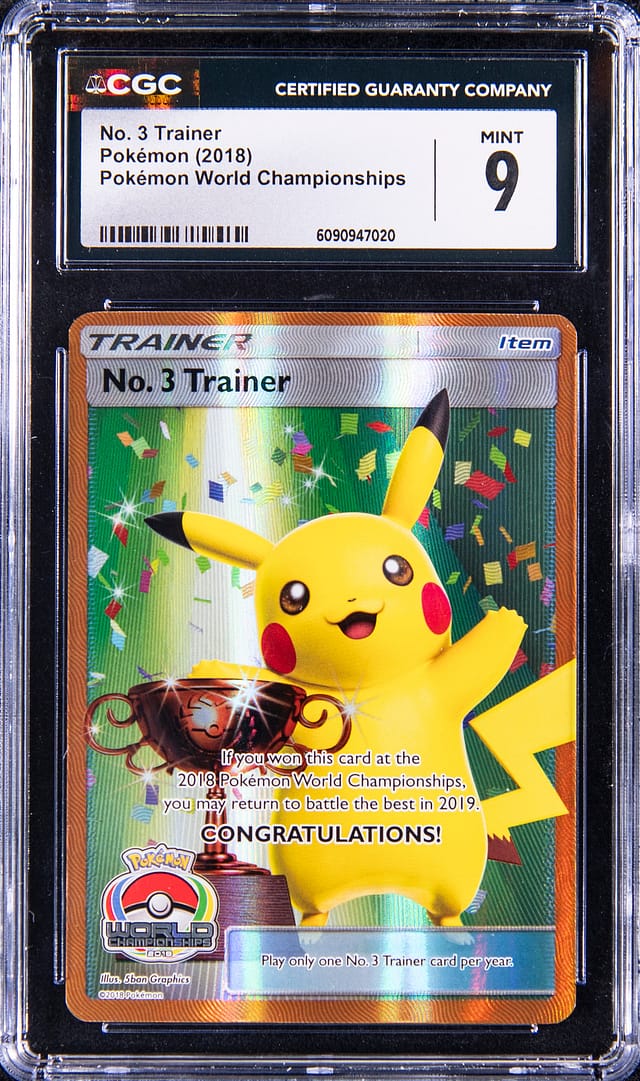 2018 No. 3 Trainer Pikachu CGC 9 sells for $25k