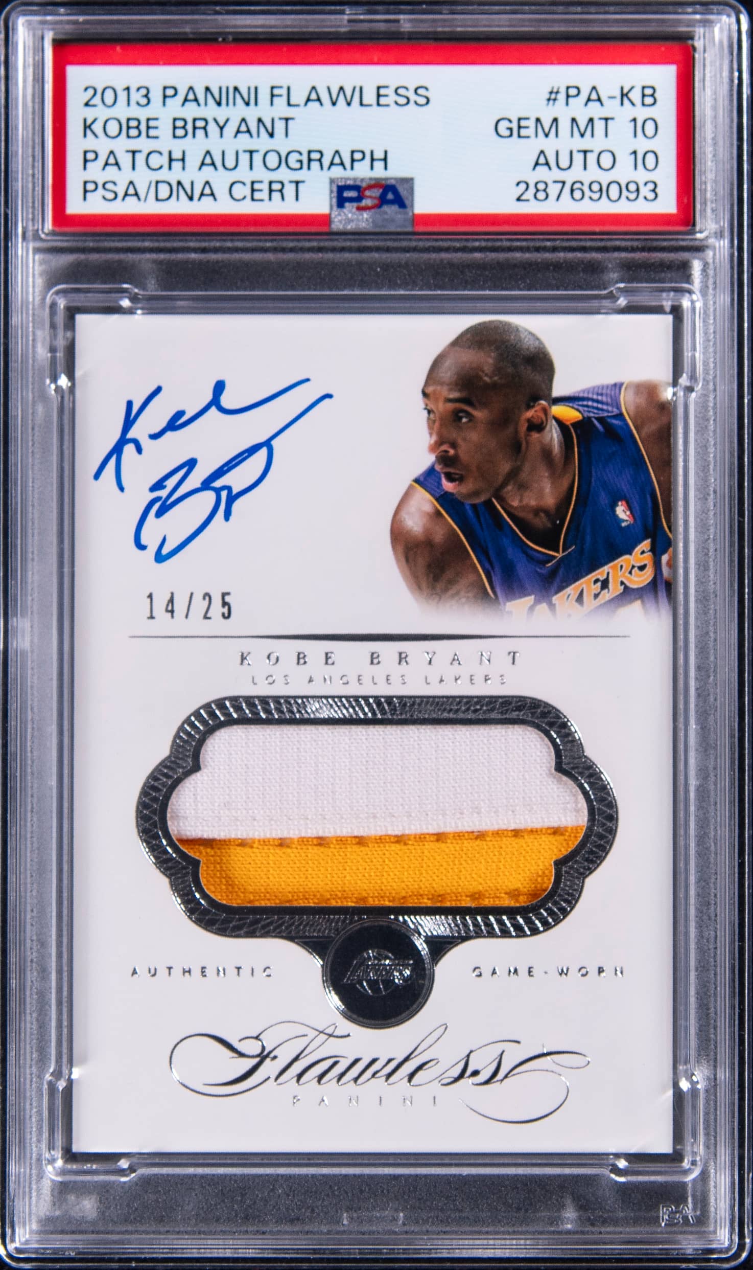 Kobe 2013-14 Flawless Patch Auto PSA 10 Sells Big