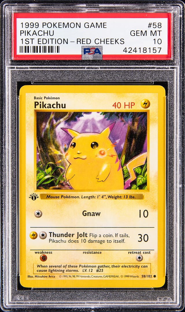 1999 1st Ed Red Cheeks Pikachu PSA 10 sells for $25K