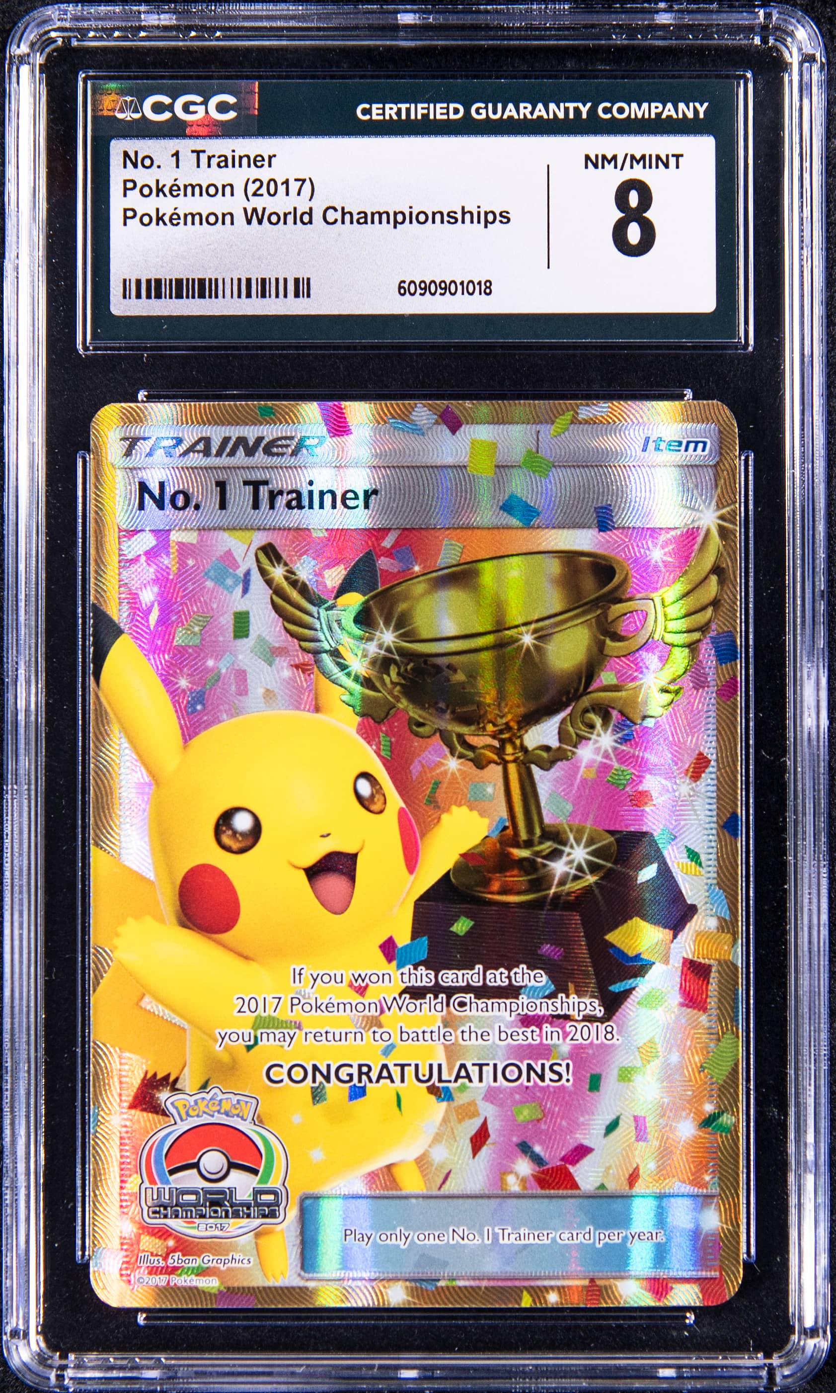 2017 No. 1 Trainer Pikachu Trophy CGC 8 Sells for $57K