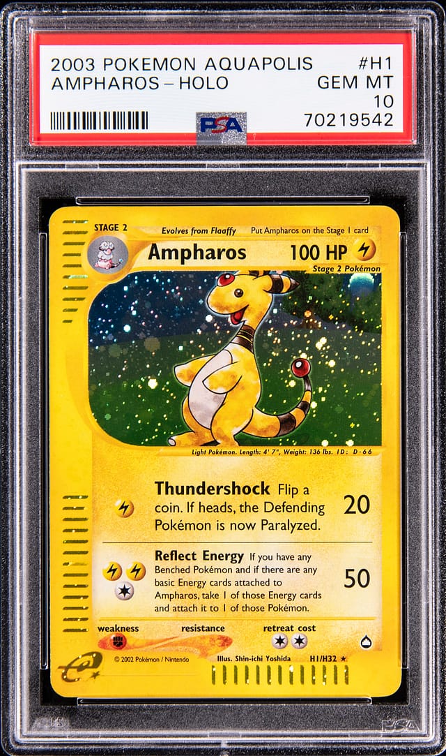 2003 Aquapolis Ampharos PSA 10 sells for $12,201