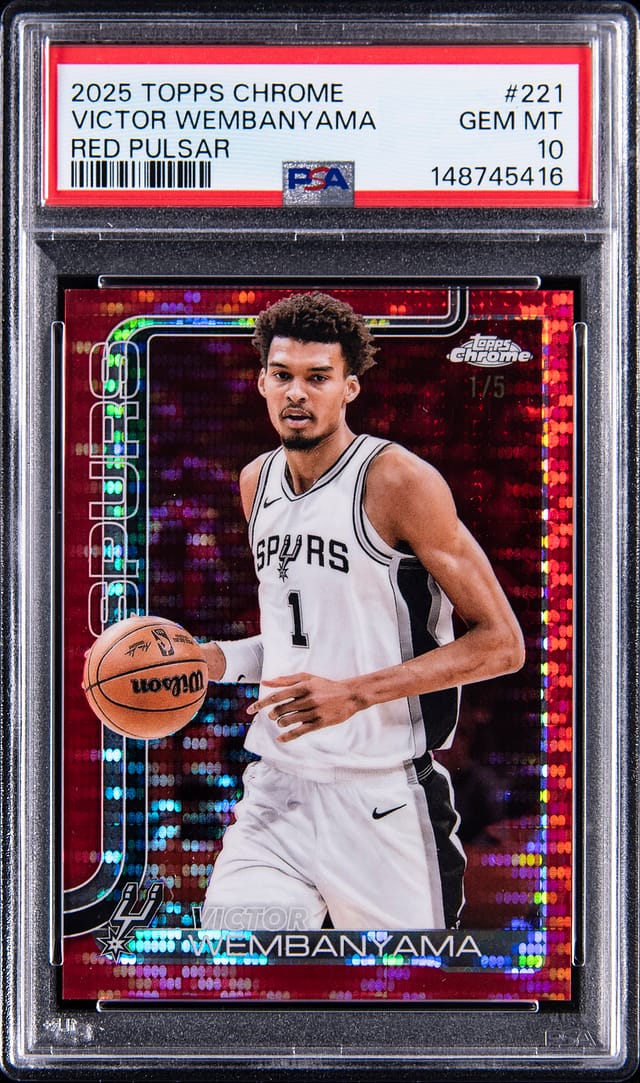 Victor Wembanyama Red Pulsar /5 PSA 10 Sells for $20K