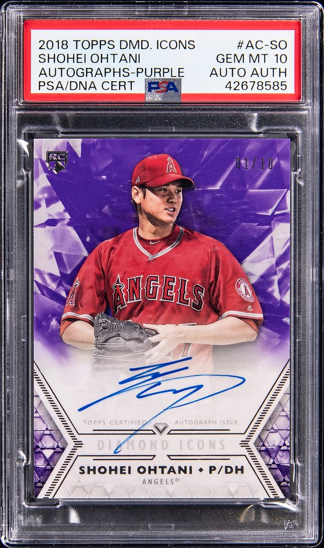 Ohtani 2018 Diamond Icons Purple Auto /10 Sells for $37K