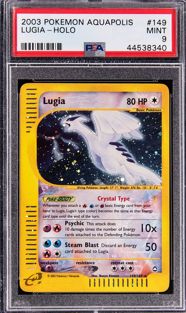 2003 Aquapolis Crystal Lugia PSA 9 Sells for $12,322