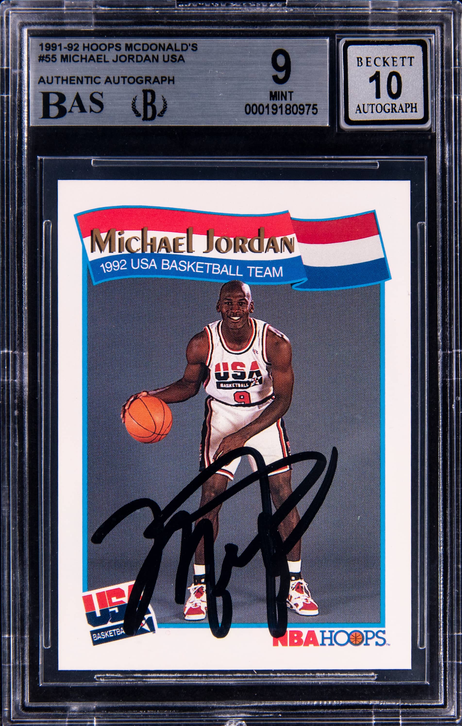 1991-92 Hoops McDonald’s MJ Auto BGS 9 Sells for $21K