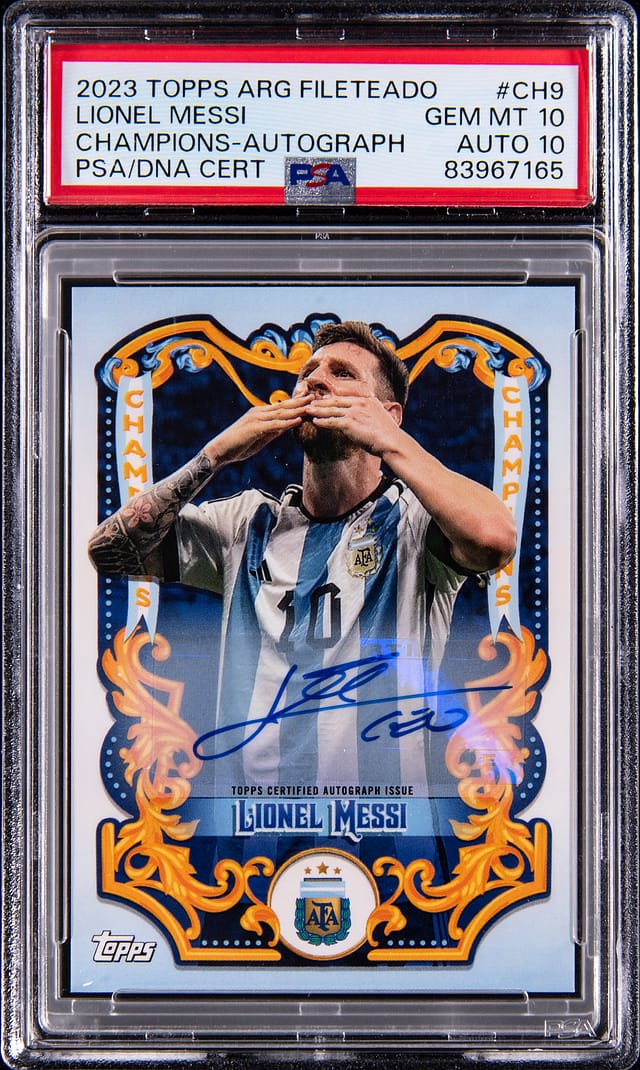 PSA 10 Messi Fileteado Champions Auto Sells for $13K