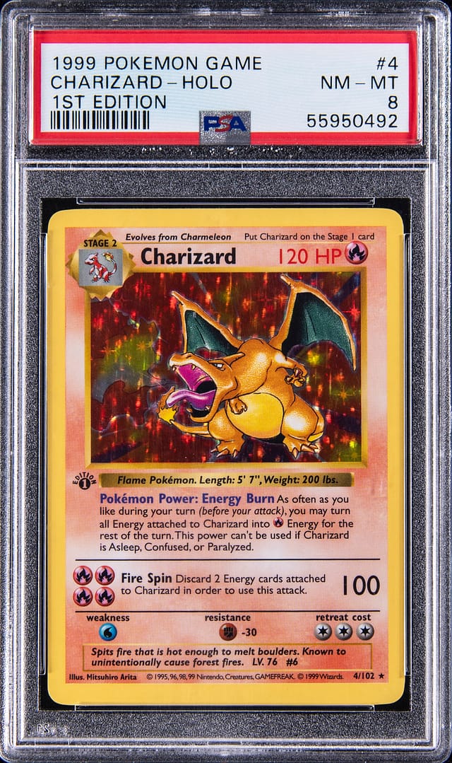 1999 1st Edition Charizard PSA 8 sells for $36,844