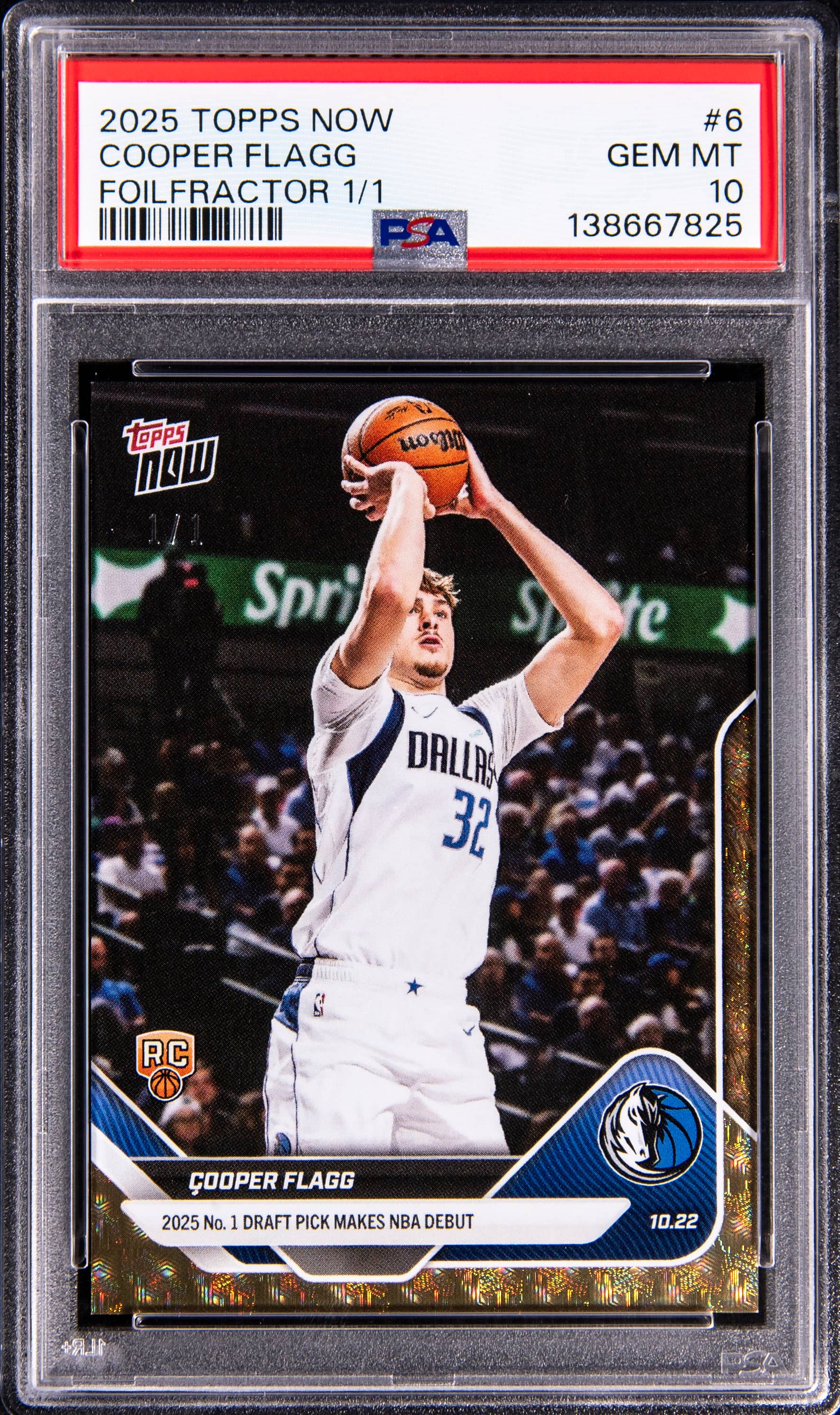 2025 Topps Now Cooper Flagg 1/1 PSA 10 Sale