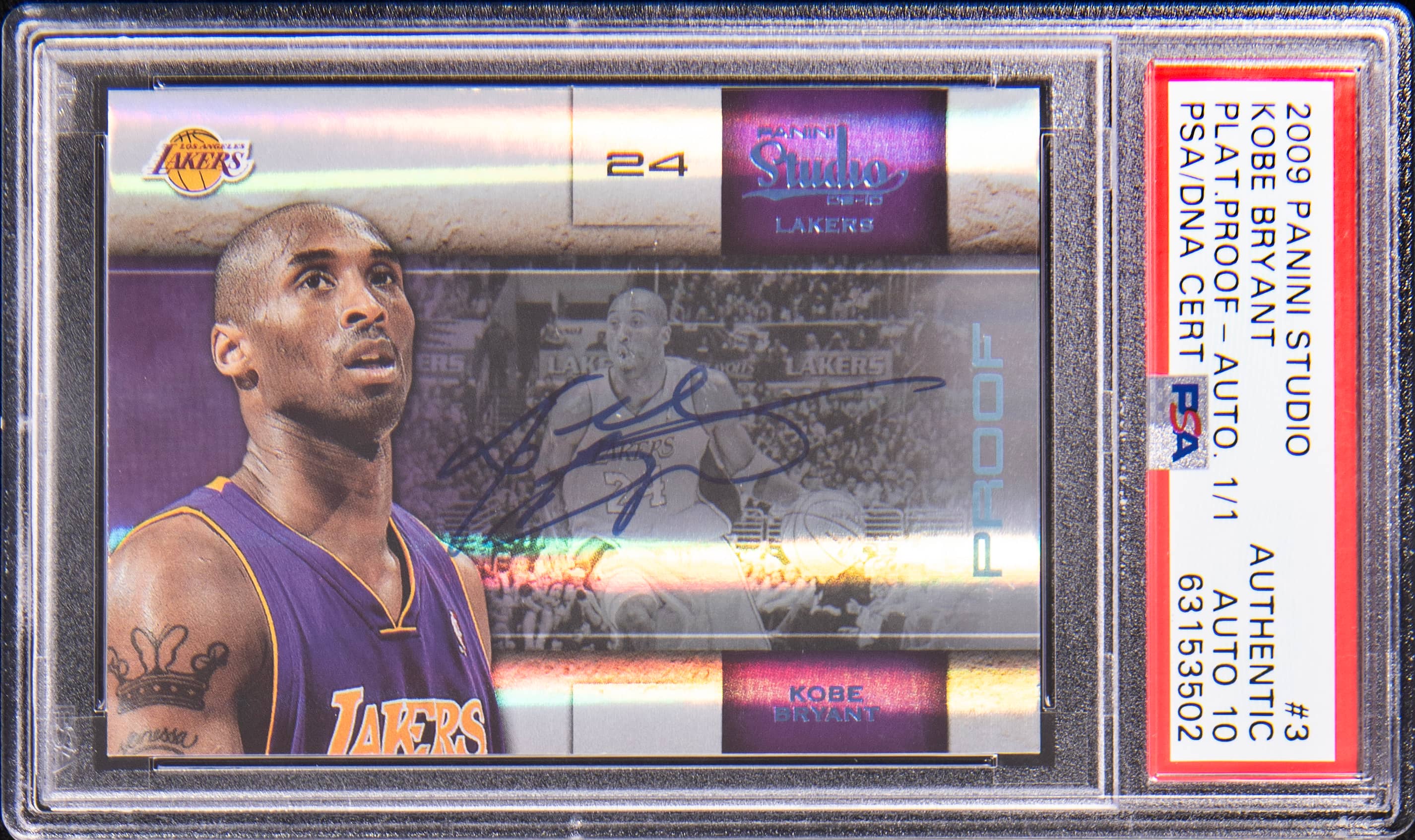 Kobe Bryant 2009-10 Panini Studio 1/1 Auto Sale