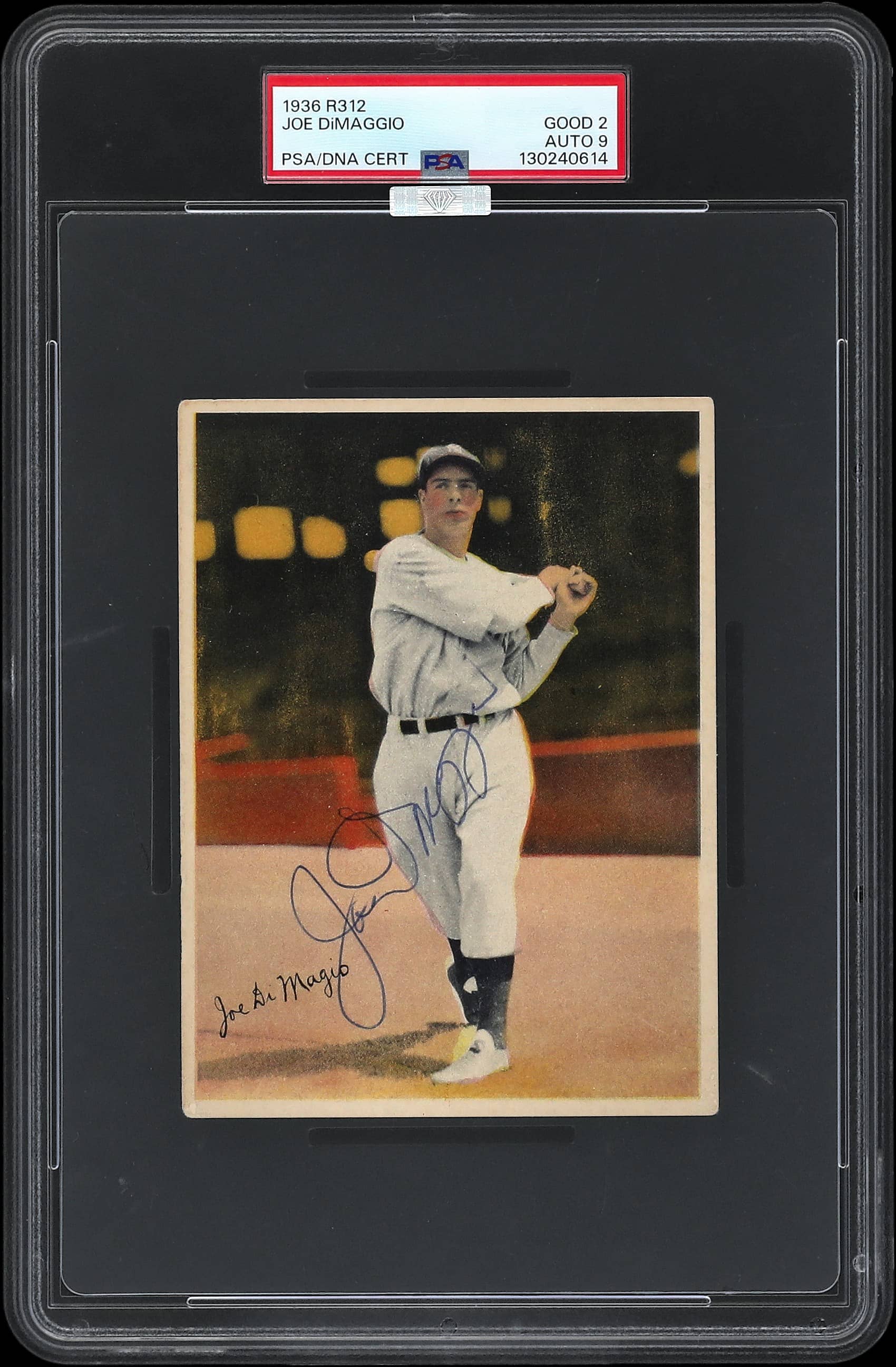 1936 R312 Signed Joe DiMaggio Rookie Sets Pop 1 Mark