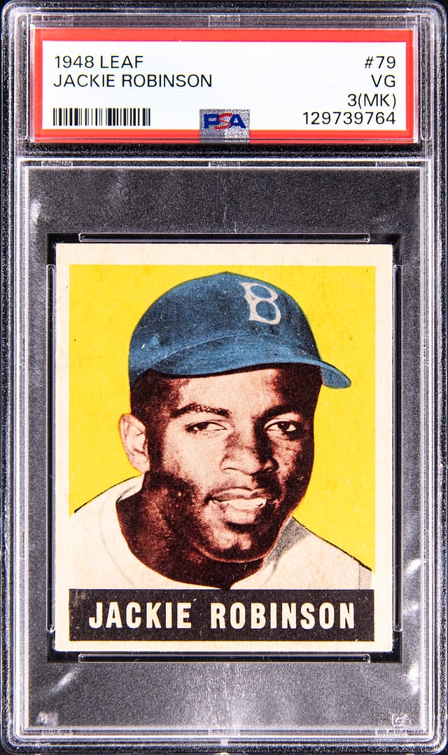 1948 Leaf Jackie Robinson PSA 3 Rookie Sells at Goldin