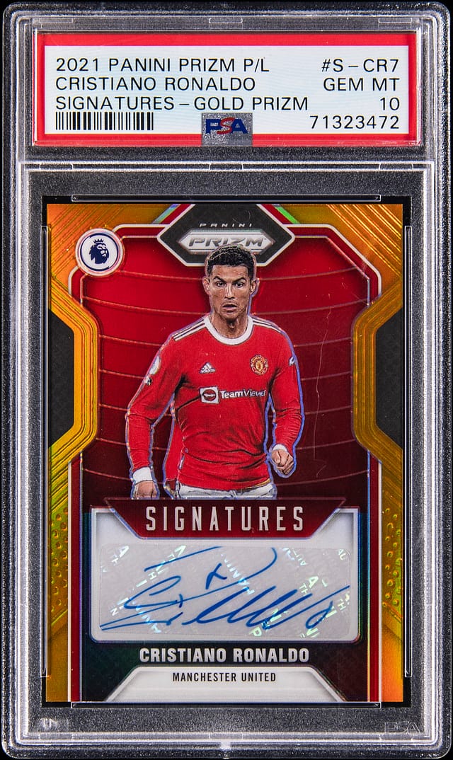 Ronaldo 2021-22 Prizm Gold Auto /5 PSA 10 Sale
