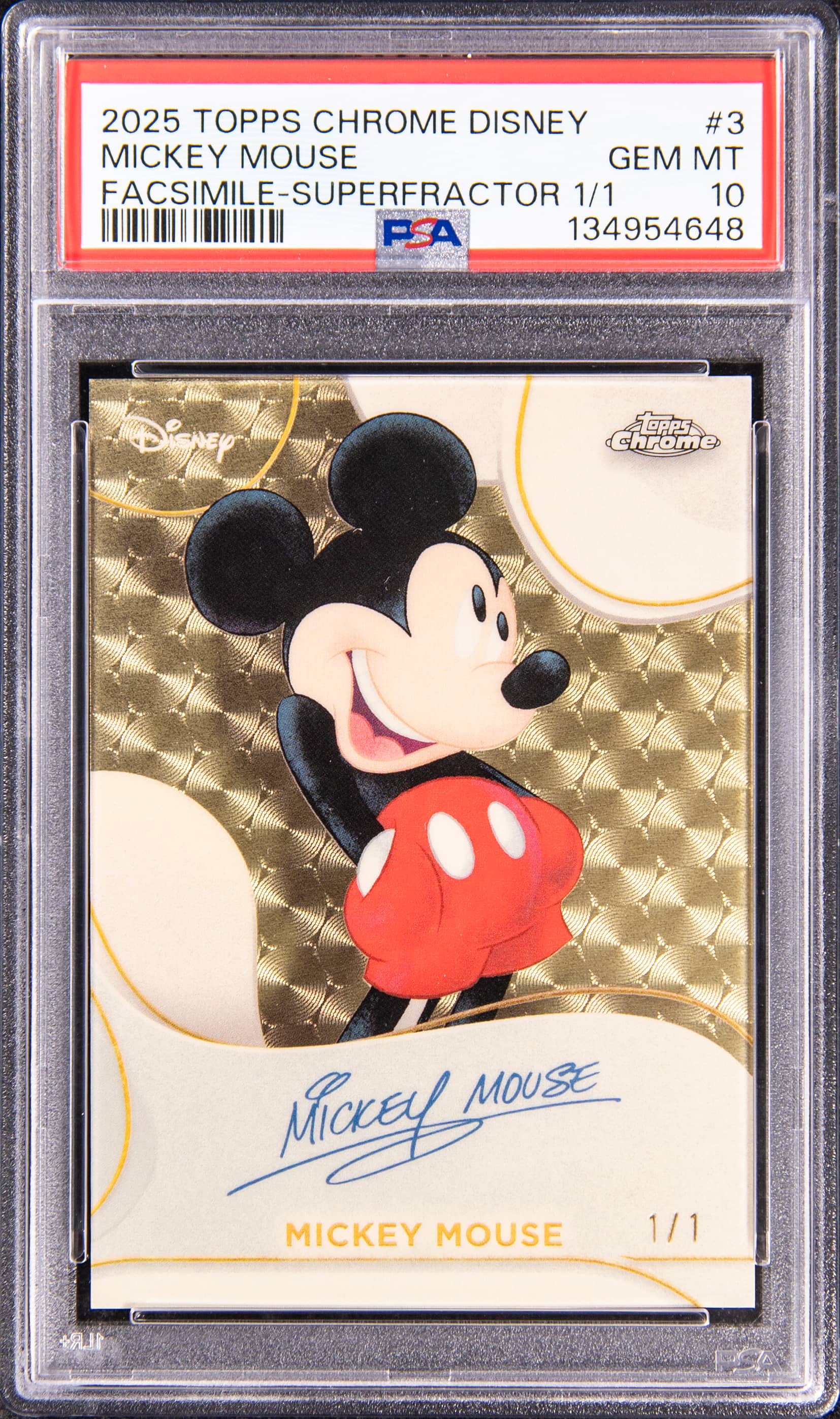 Mickey Mouse 1/1 SuperFractor PSA 10 Sells for $28K