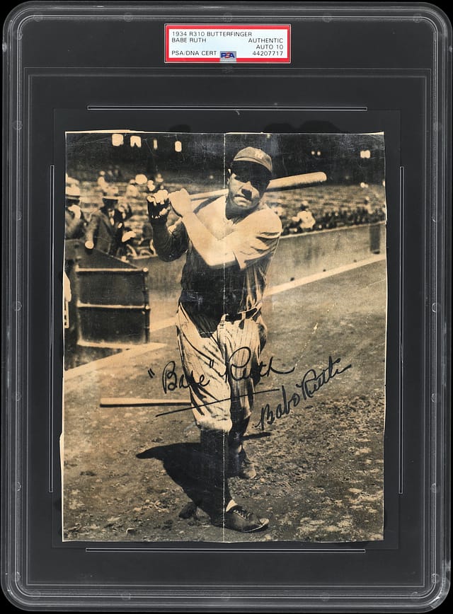 1934 R310 Butterfinger Babe Ruth Signed Sale