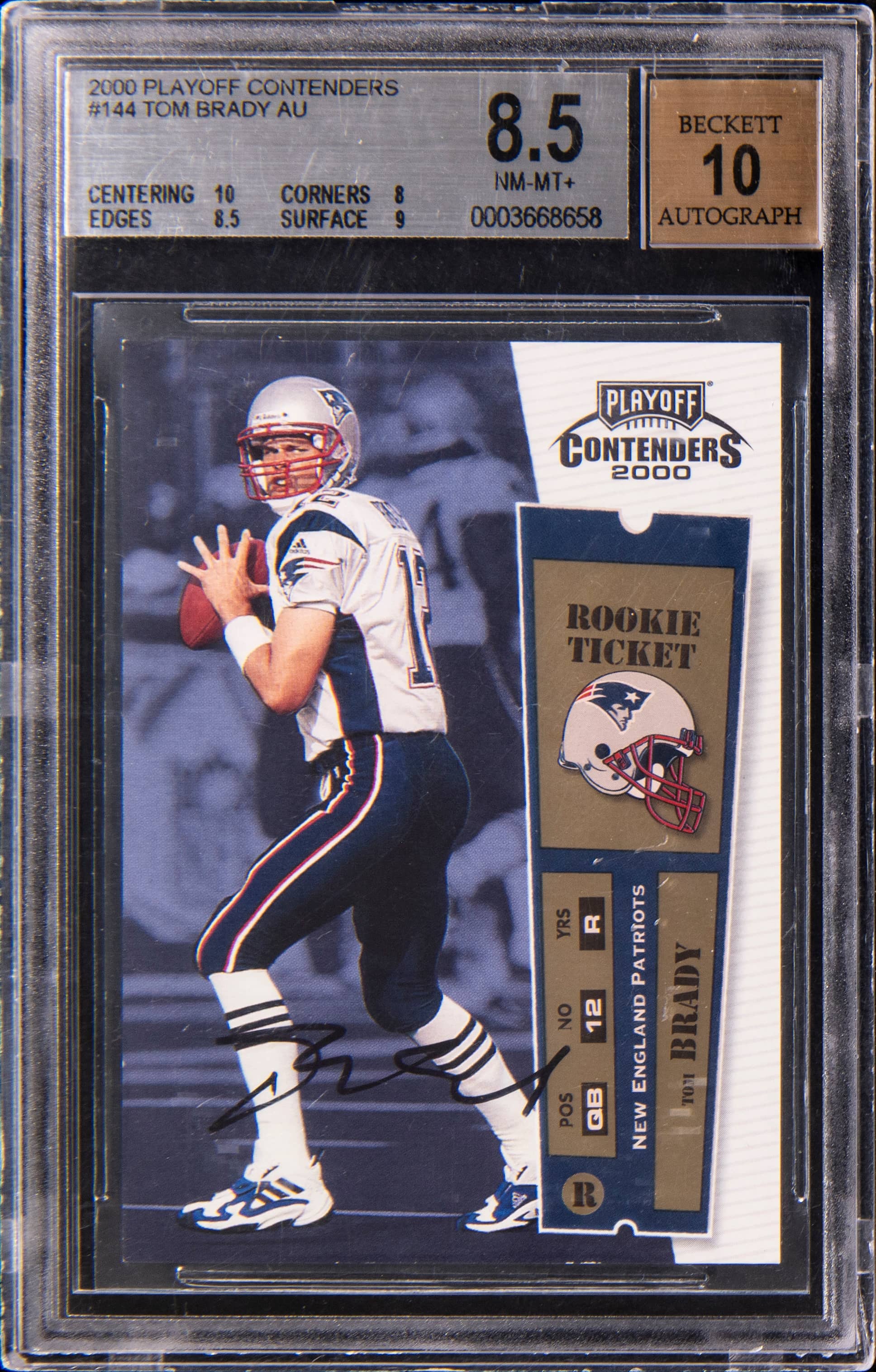 Tom Brady 2000 Contenders Rookie Ticket Sells for $34K