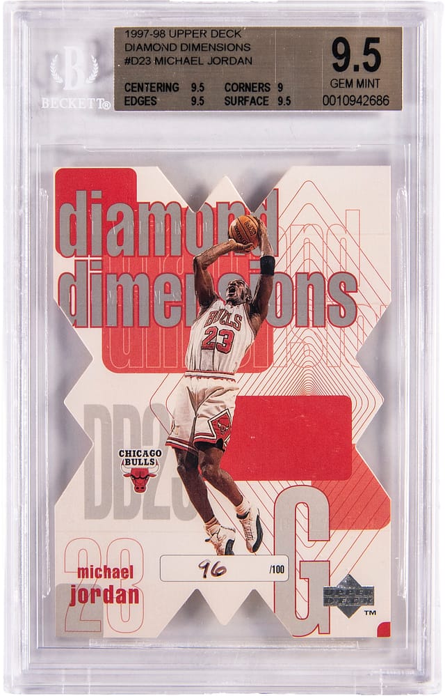 1997-98 UD Diamond Dimensions Jordan BGS 9.5 Sale