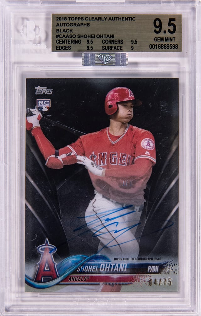 2018 Ohtani Clearly Authentic Black Auto BGS 9.5 Sale