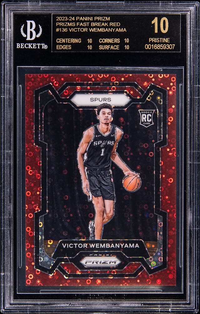 Victor Wembanyama Prizm Red Fast Break BGS 10 Sale