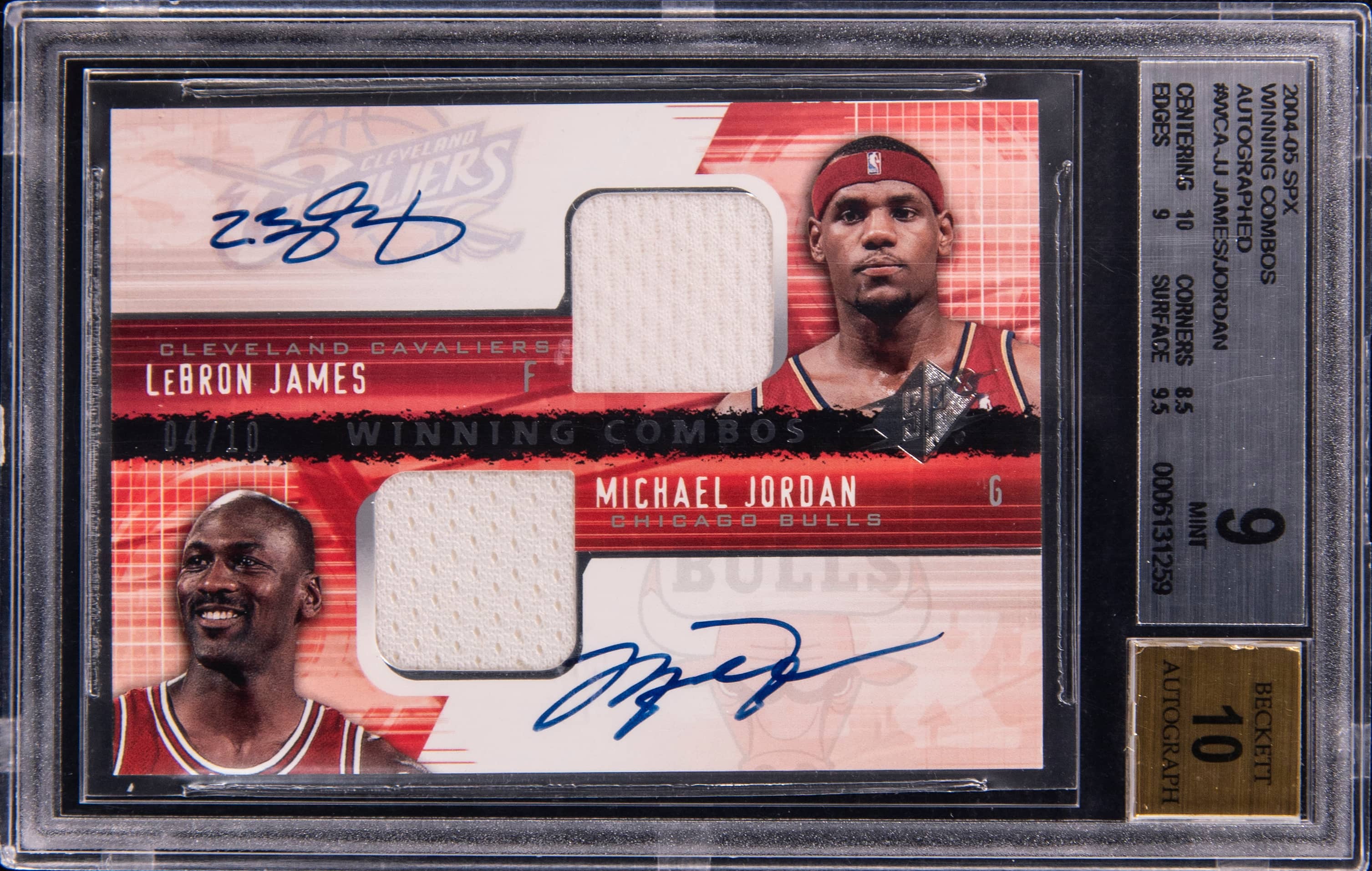 LeBron–Jordan 2004-05 SPx Dual Auto Relic Sells
