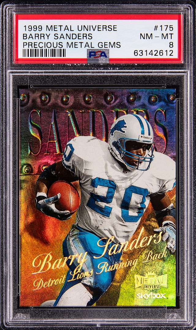 Barry Sanders 1999 PMG PSA 8 sells for $19,520