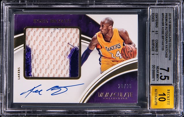 Kobe 2015-16 Immaculate Patch Auto Sells for $17.9K