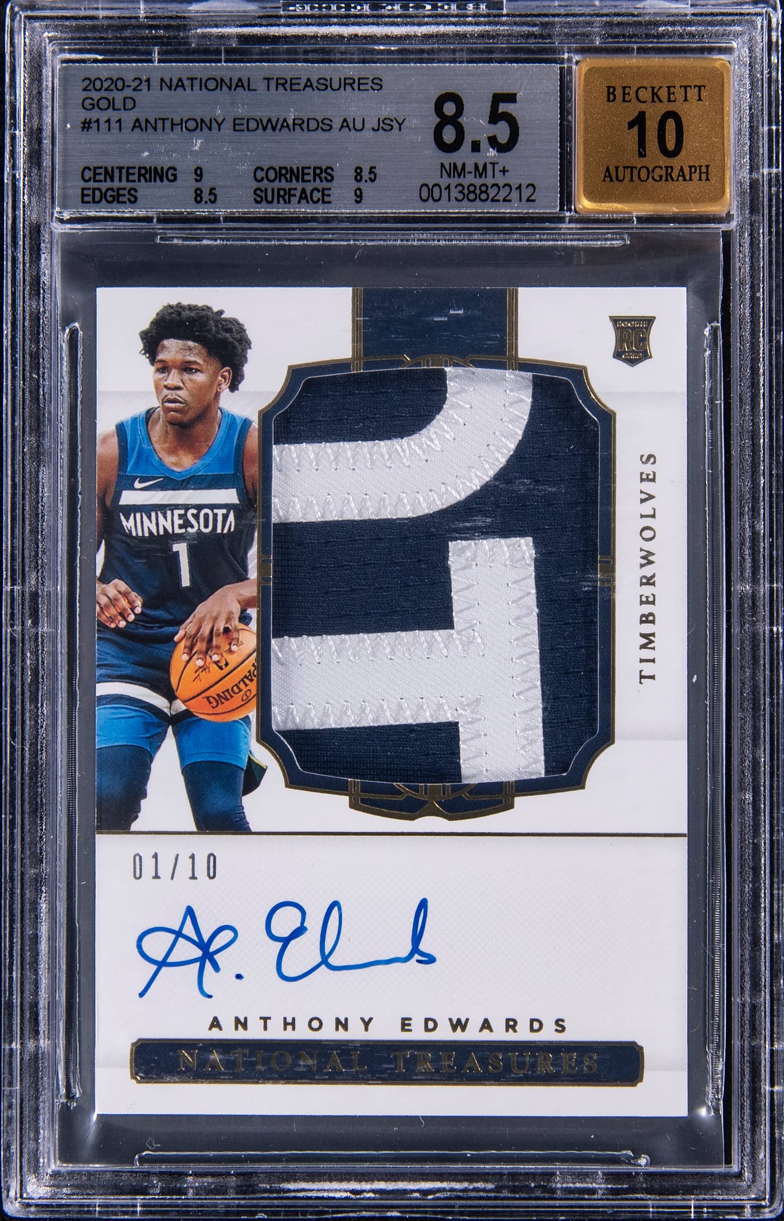 Anthony Edwards 2020 NT Gold RPA /10 Sells for $91.5K