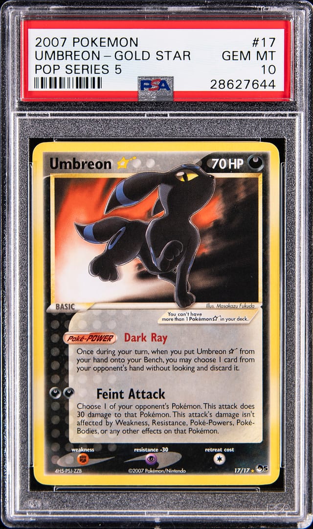2007 POP 5 Gold Star Umbreon PSA 10 Sells for $104K