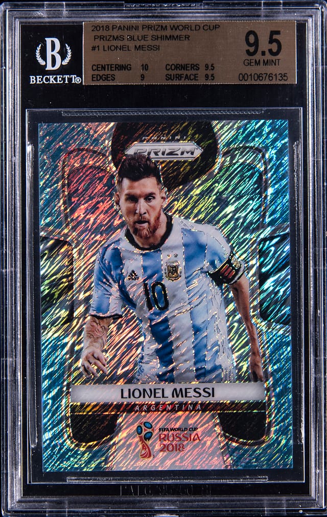 2018 Prizm Blue Shimmer Messi BGS 9.5 Sells for $52K