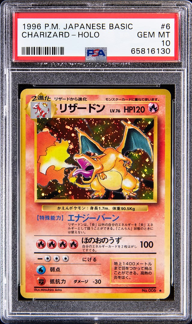 1996 Japanese Base Charizard PSA 10 Sells for $34k