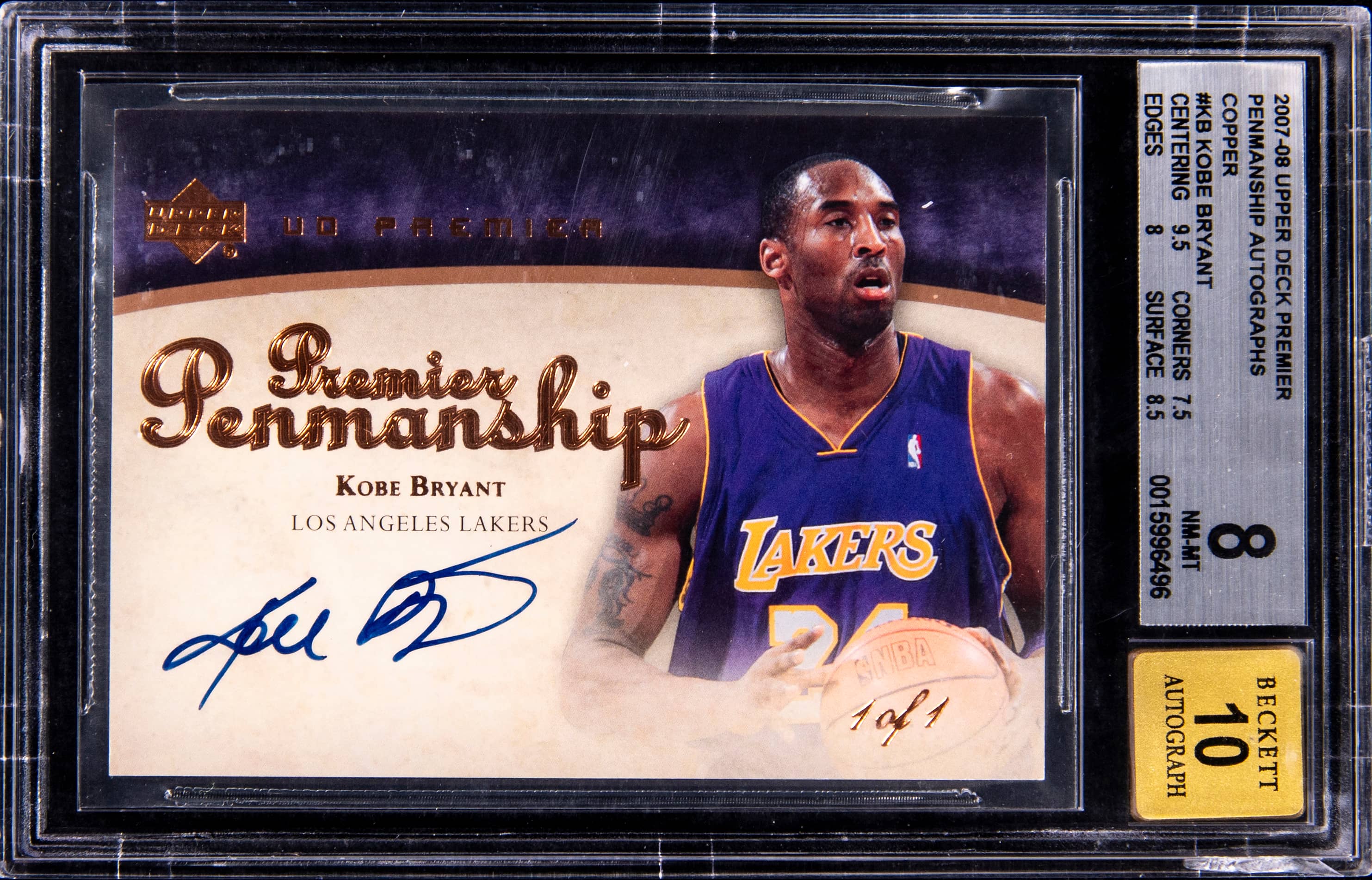Kobe 2007-08 Premier Penmanship 1/1 Sells for $22K