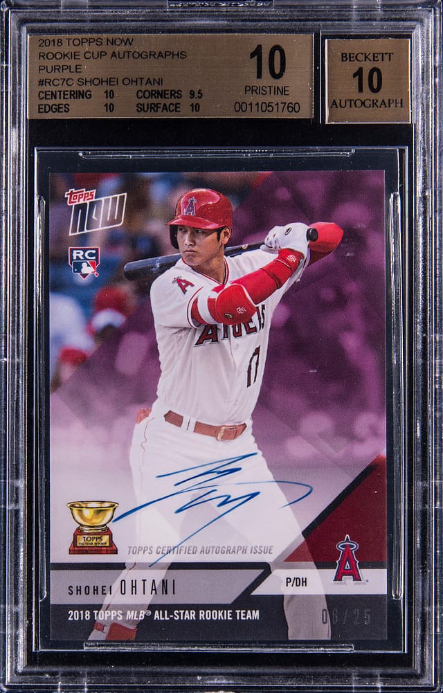 2018 Ohtani Topps Now Purple Auto BGS 10 Sale