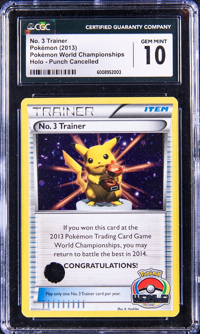 2013 No. 3 Trainer Pikachu Trophy Card Sells for $18K