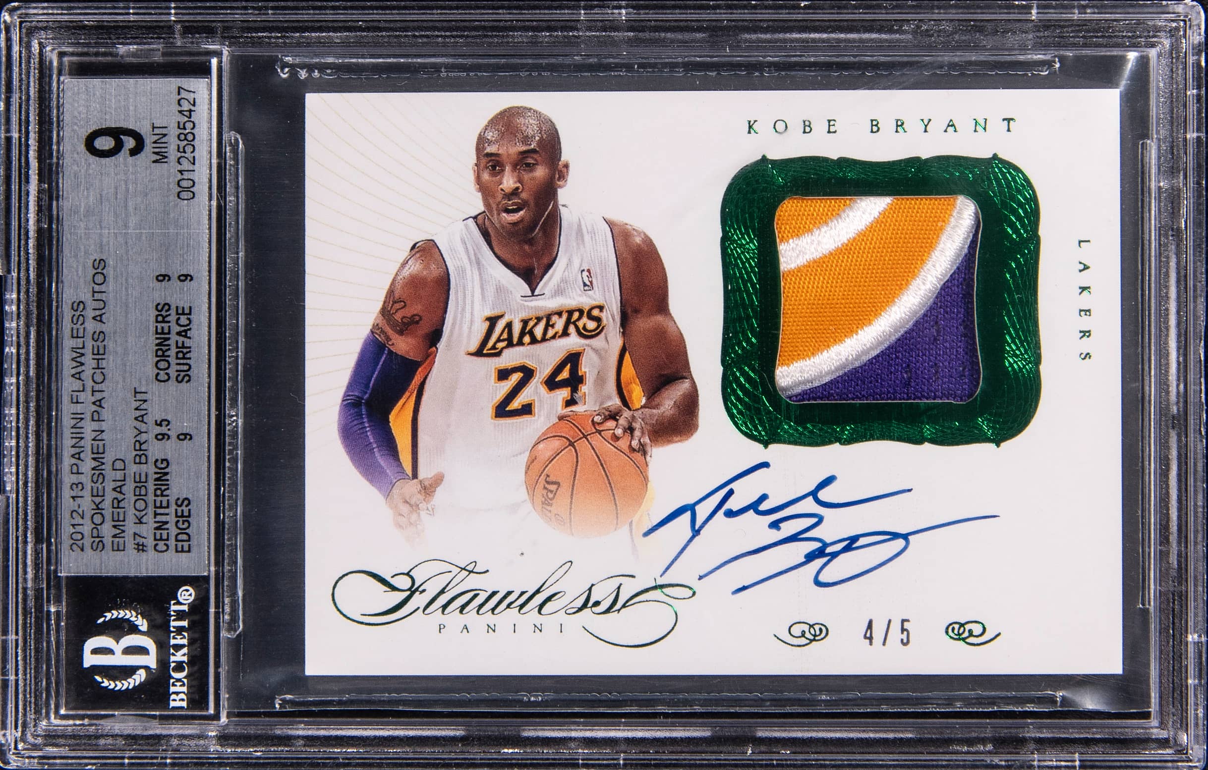 Kobe 2012-13 Flawless Emerald /5 BGS 9 Sells for $31K