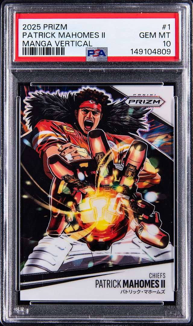 Mahomes 2025 Prizm Manga Vertical PSA 10 Sells
