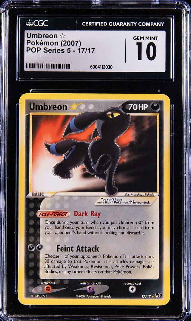 2007 POP 5 Gold Star Umbreon CGC 10 Sells for $36K