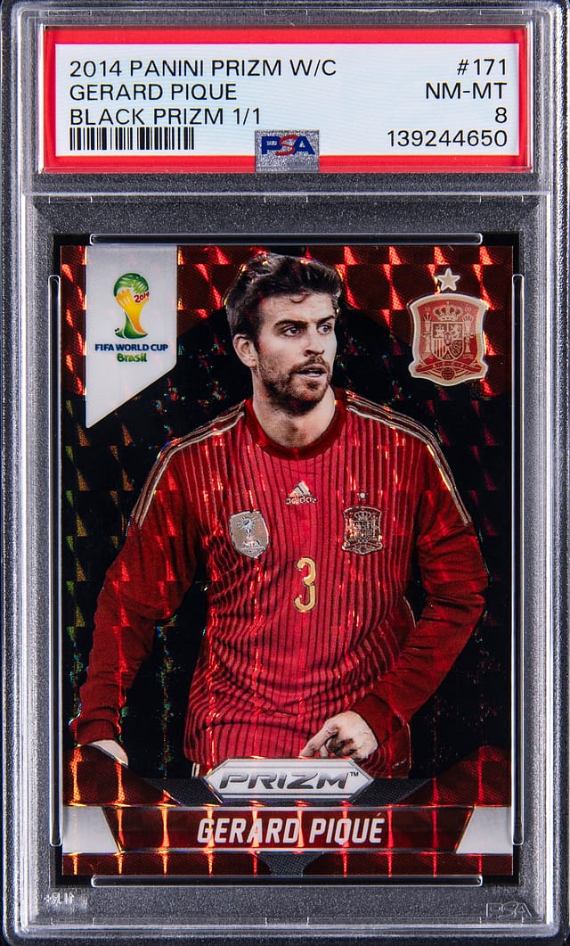 2014 Prizm WC Gerard Piqué Black 1/1 PSA 8 Sale